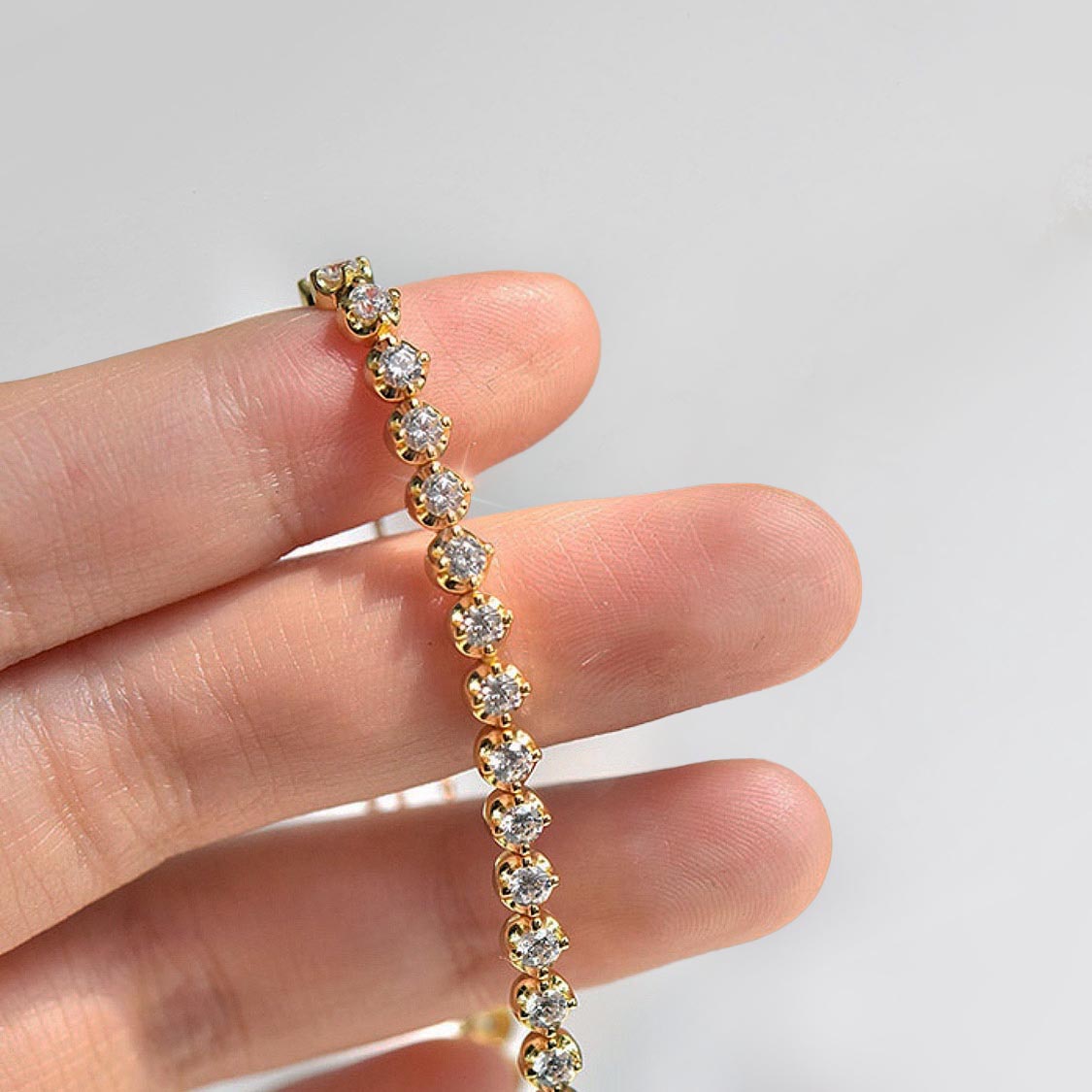 disco 3.0ct tennis bracelet 18k gold