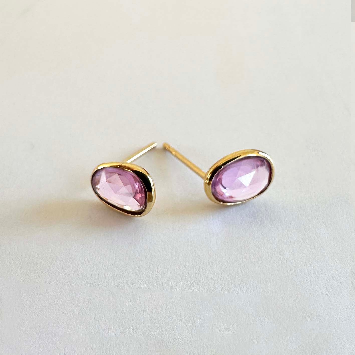 love more rose pinksapphire earrings in 18k gold