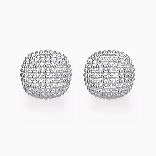 jullie cushion shaped silver earrings