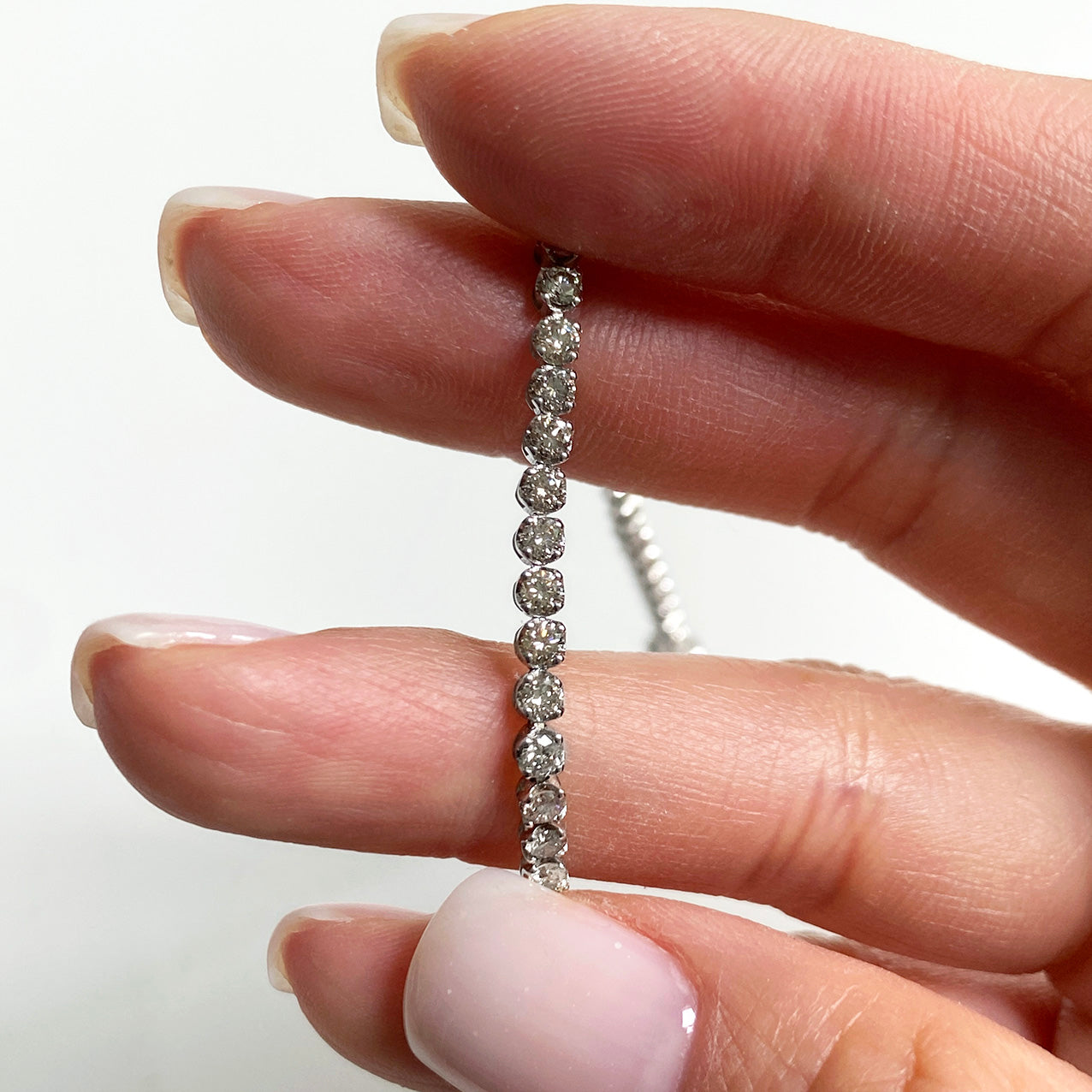 disco 3.0ct diamond tennis bracelet 18k white gold