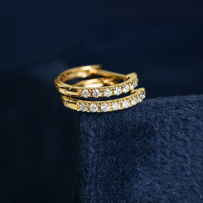 embrace 0.2ct diamond hoop earrings 18k gold on table