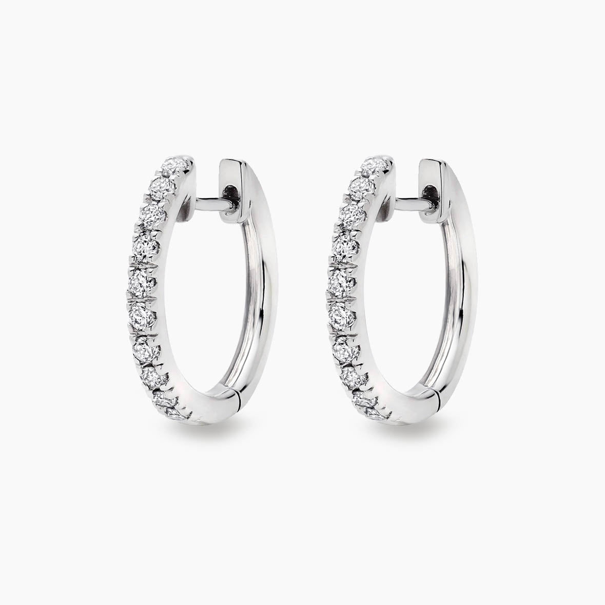 embrace 0.2ct diamond hoop earrings 18k white gold