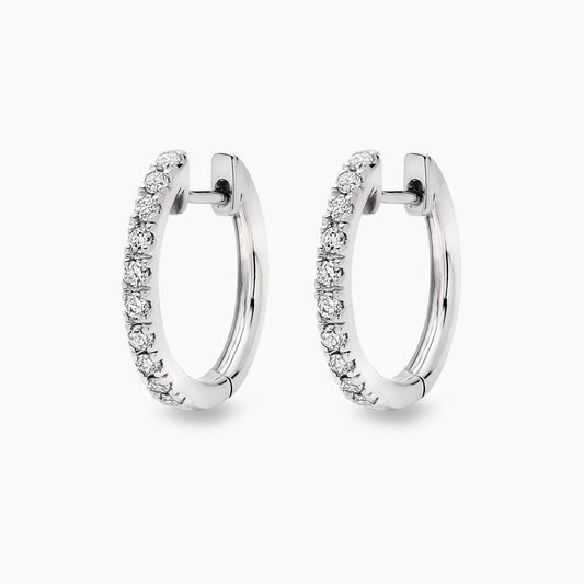 embrace 0.2ct diamond hoop earrings 18k white gold