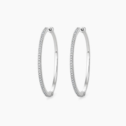 0.6ct diamond hoop earrings in 18k white gold