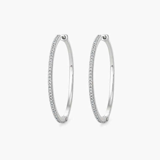 0.6ct diamond hoop earrings in 18k white gold