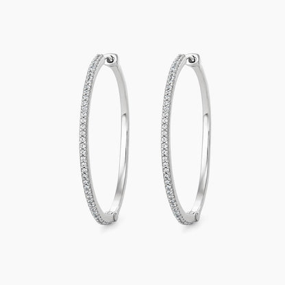 0.8ct diamond hoop earrings in 18k white gold