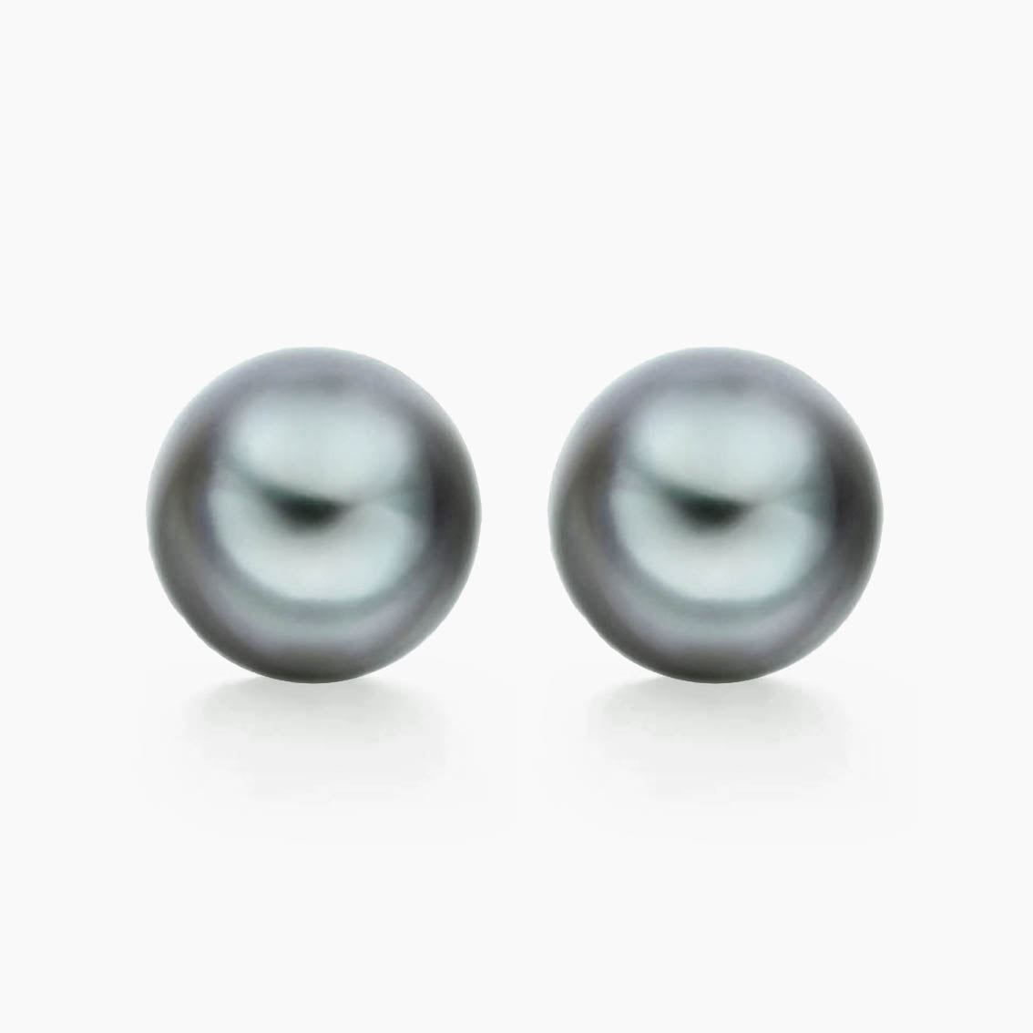 12mm grey tahitian pearl earrings in 18k white gold