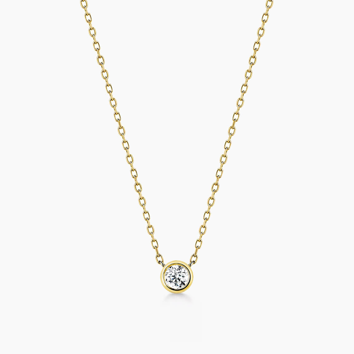 0.15ct diamond bezel necklace in 18k gold