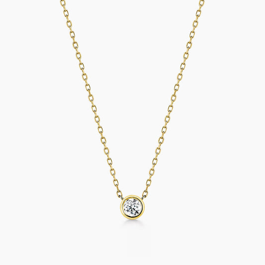 0.15ct diamond bezel necklace in 18k gold
