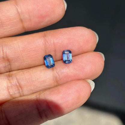 step cut blue sapphire