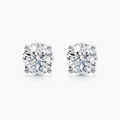 1ct diamond stud earrings in 18k white gold