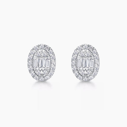 0.22ct oval shape diamond earrings 18k white gold