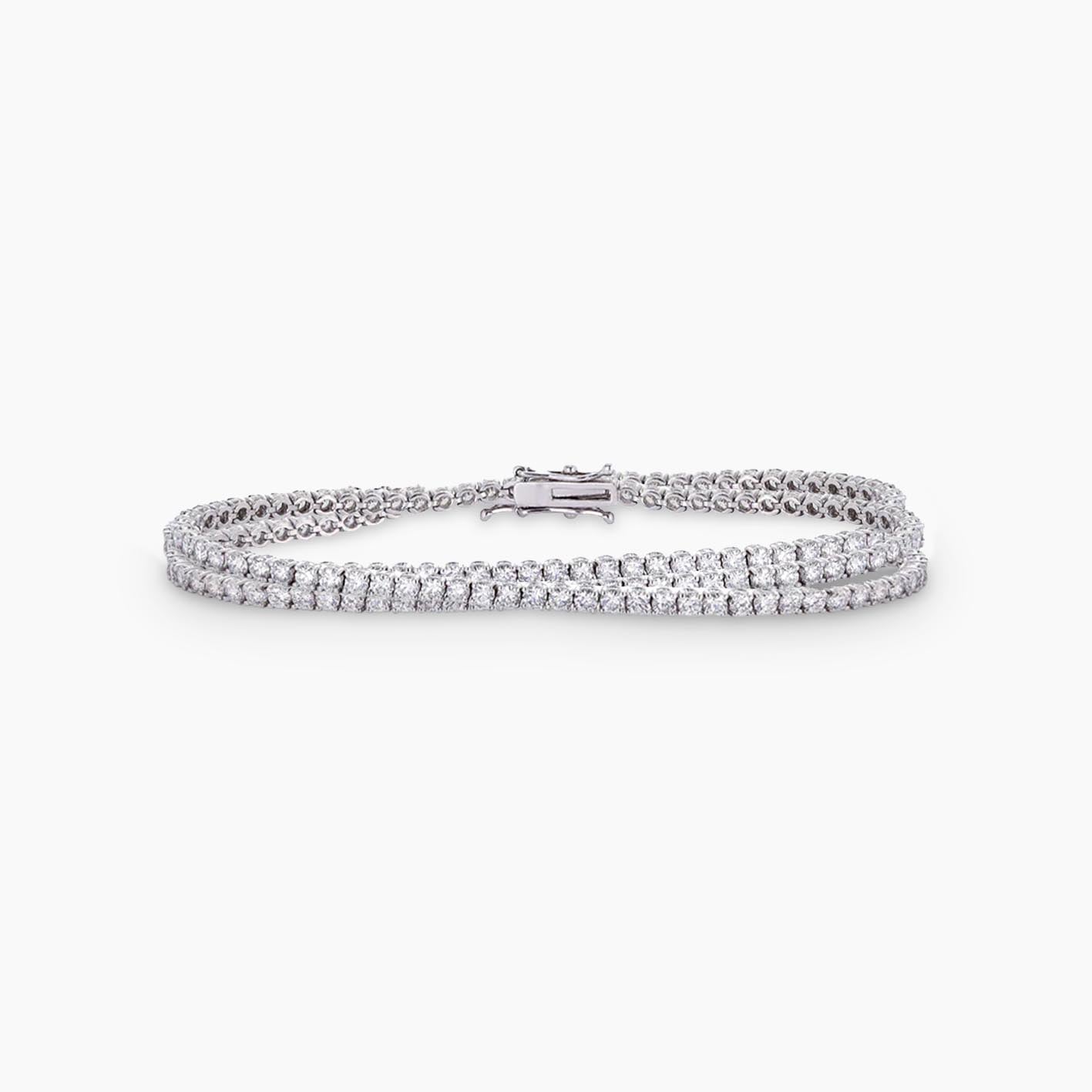 Disco Triple Diamond Tennis Bracelet in 18K White Gold