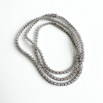 Disco Triple Diamond Tennis Bracelet in 18K White Gold