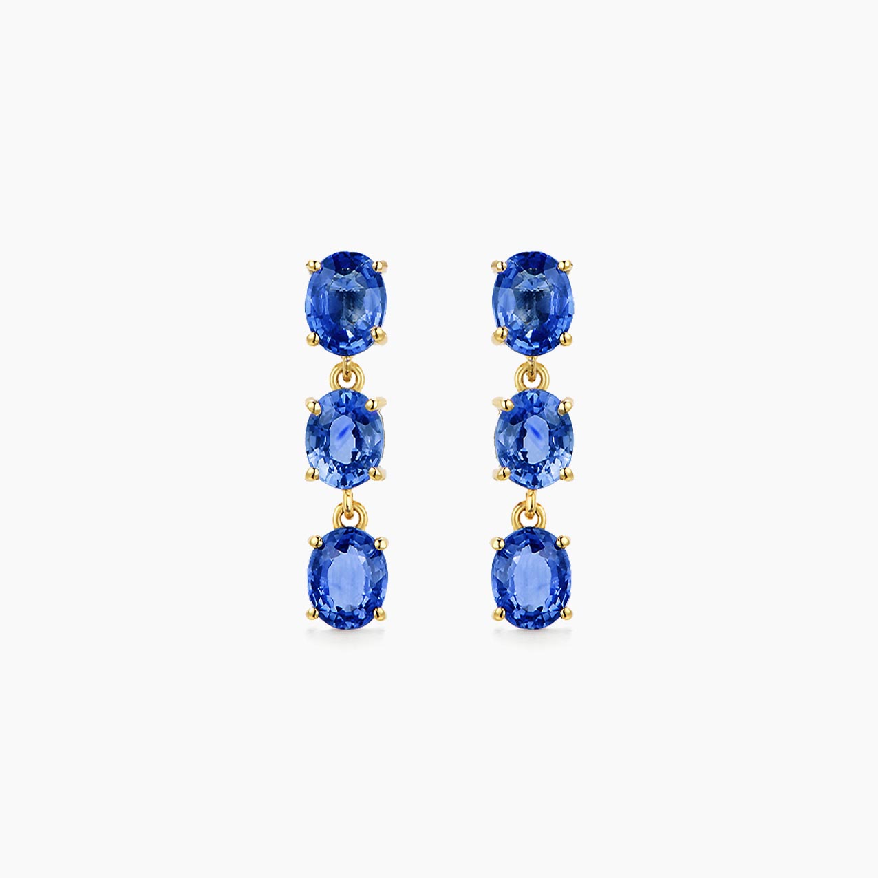 2ct oval sapphire drop earrings in 18k gold