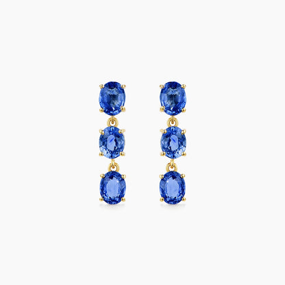 2ct oval sapphire drop earrings in 18k gold