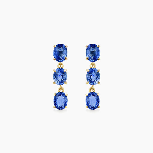 2ct oval sapphire drop earrings in 18k gold