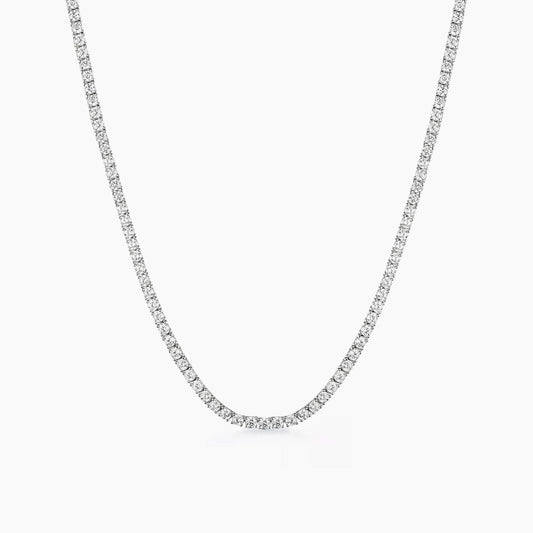 embrace 5.70ct diamond tennis necklace in 18k white gold