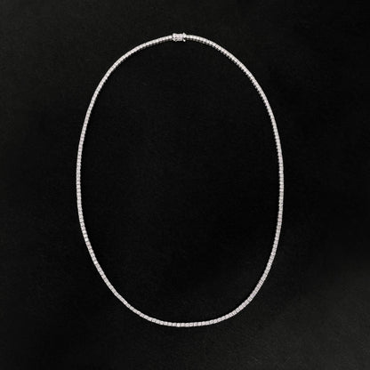 embrace 5.70ct diamond tennis necklace in 18k white gold front view