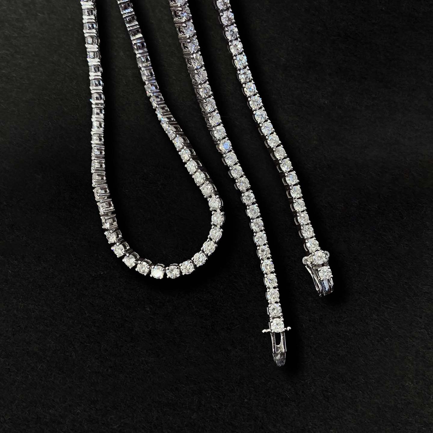 embrace 5.70ct diamond tennis necklace in 18k white gold lock