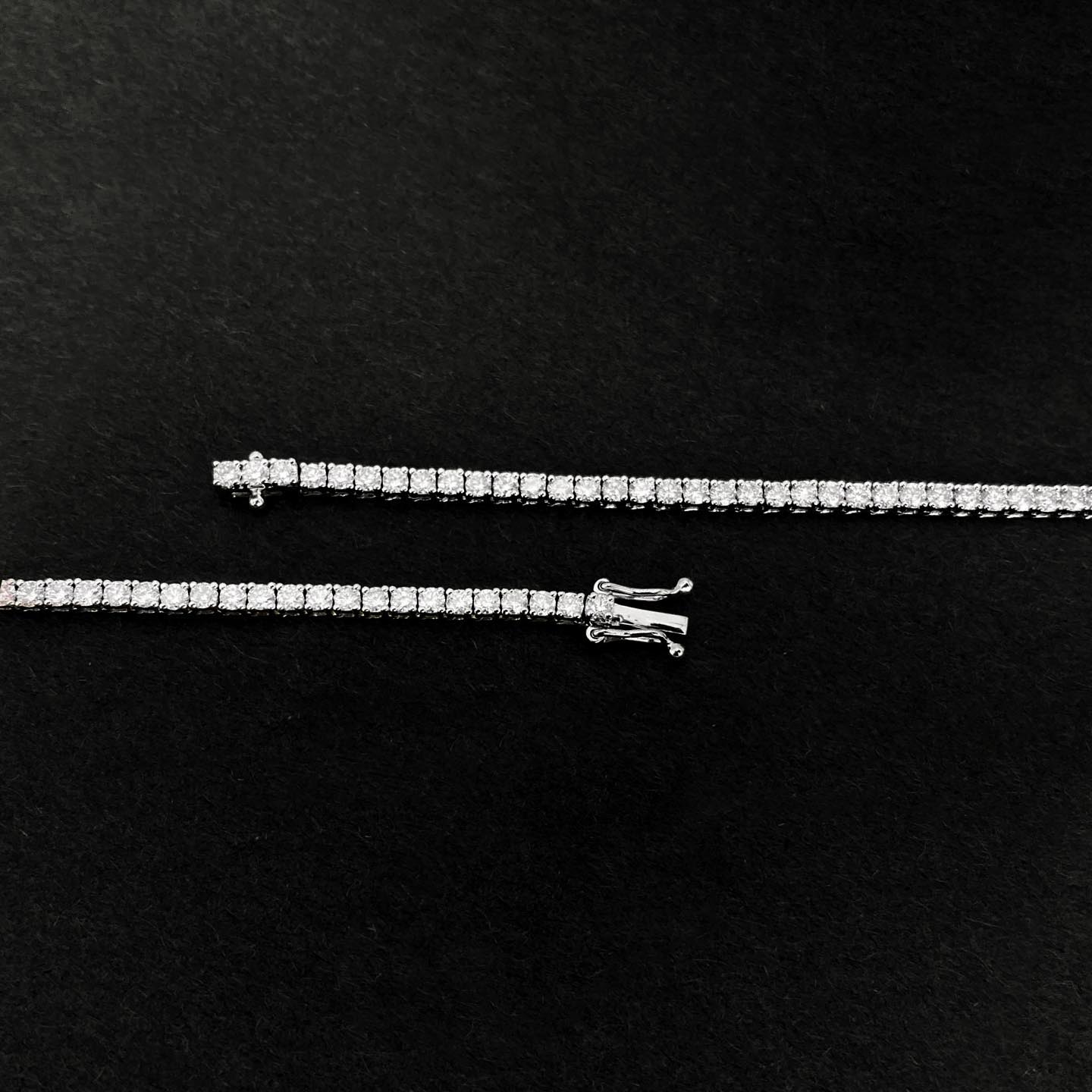 embrace 5.70ct diamond tennis necklace in 18k white gold lock