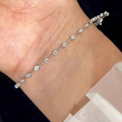 embrace 0.55ct diamond tennis bracelet in 18k white gold on hand