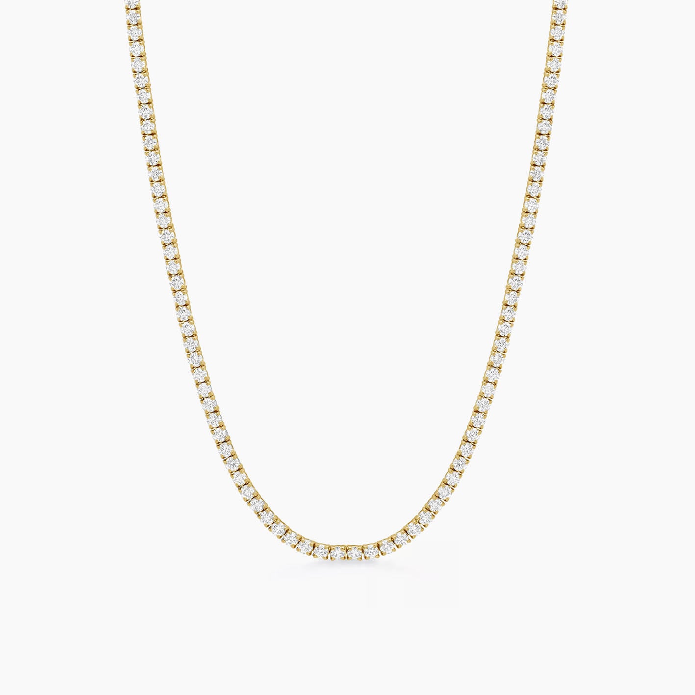 embrace 5ct diamond tennis necklace in 18k gold