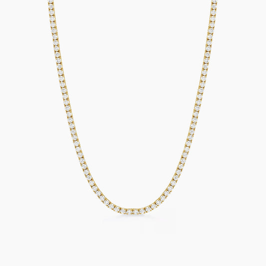 embrace 5ct diamond tennis necklace in 18k gold