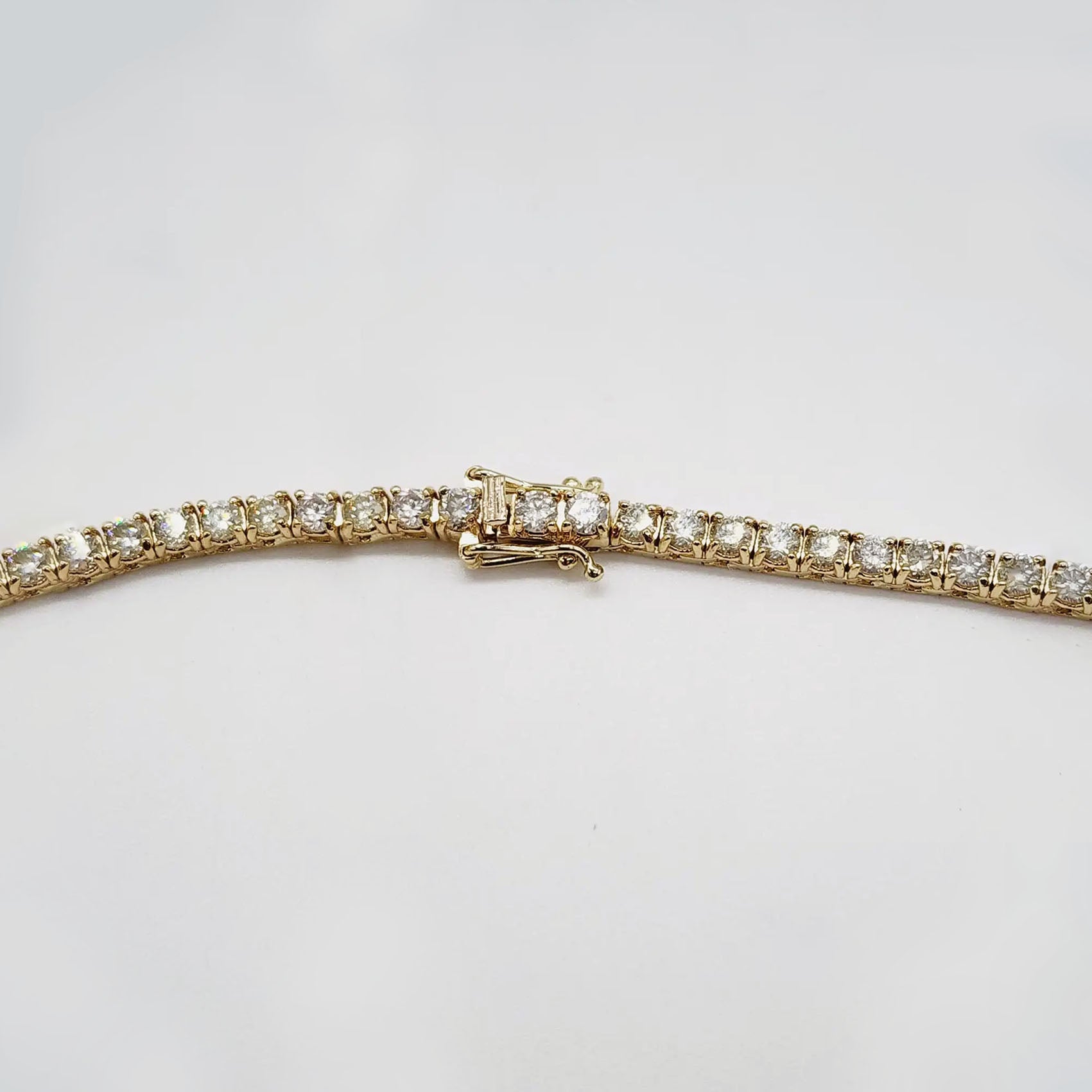 embrace 5ct diamond tennis necklace in 18k gold lock