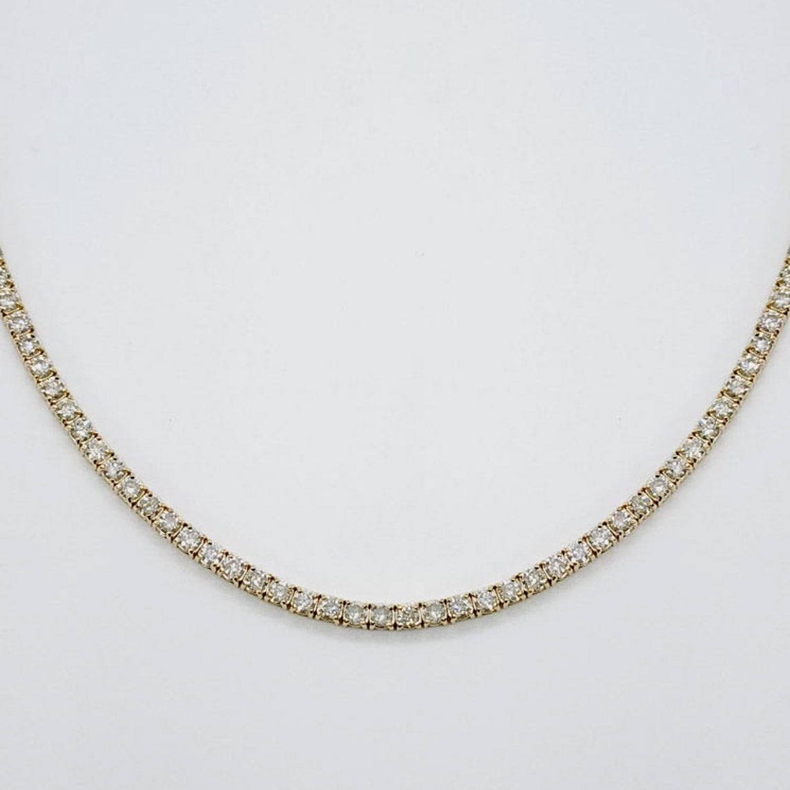 embrace 5ct diamond tennis necklace in 18k gold