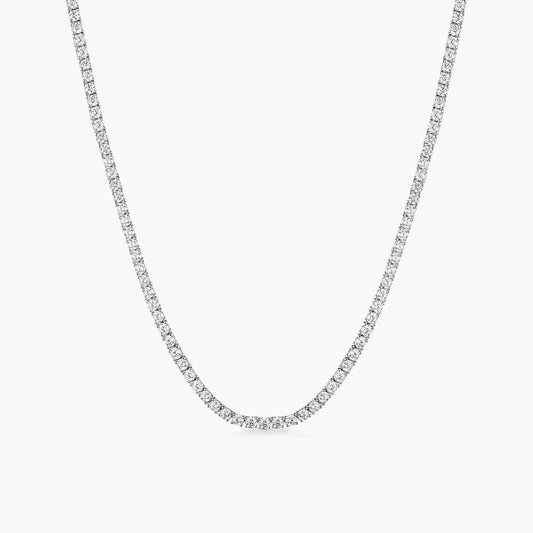 embrace 6ct diamond tennis mecklace in 18k white gold