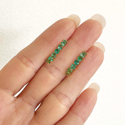 Emerald Hoop Earrings in 18K Gold