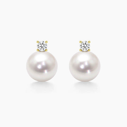 akoya pearl diamond earrings 18k gold