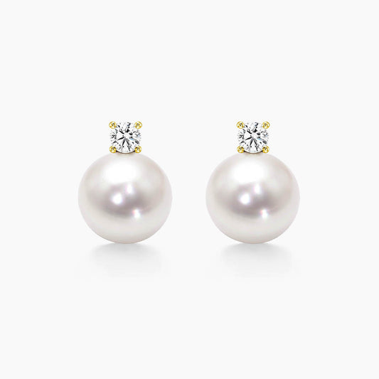 akoya pearl diamond earrings 18k gold