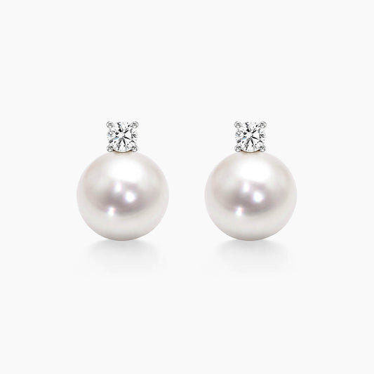 akoya pearl diamond earrings 18k white gold