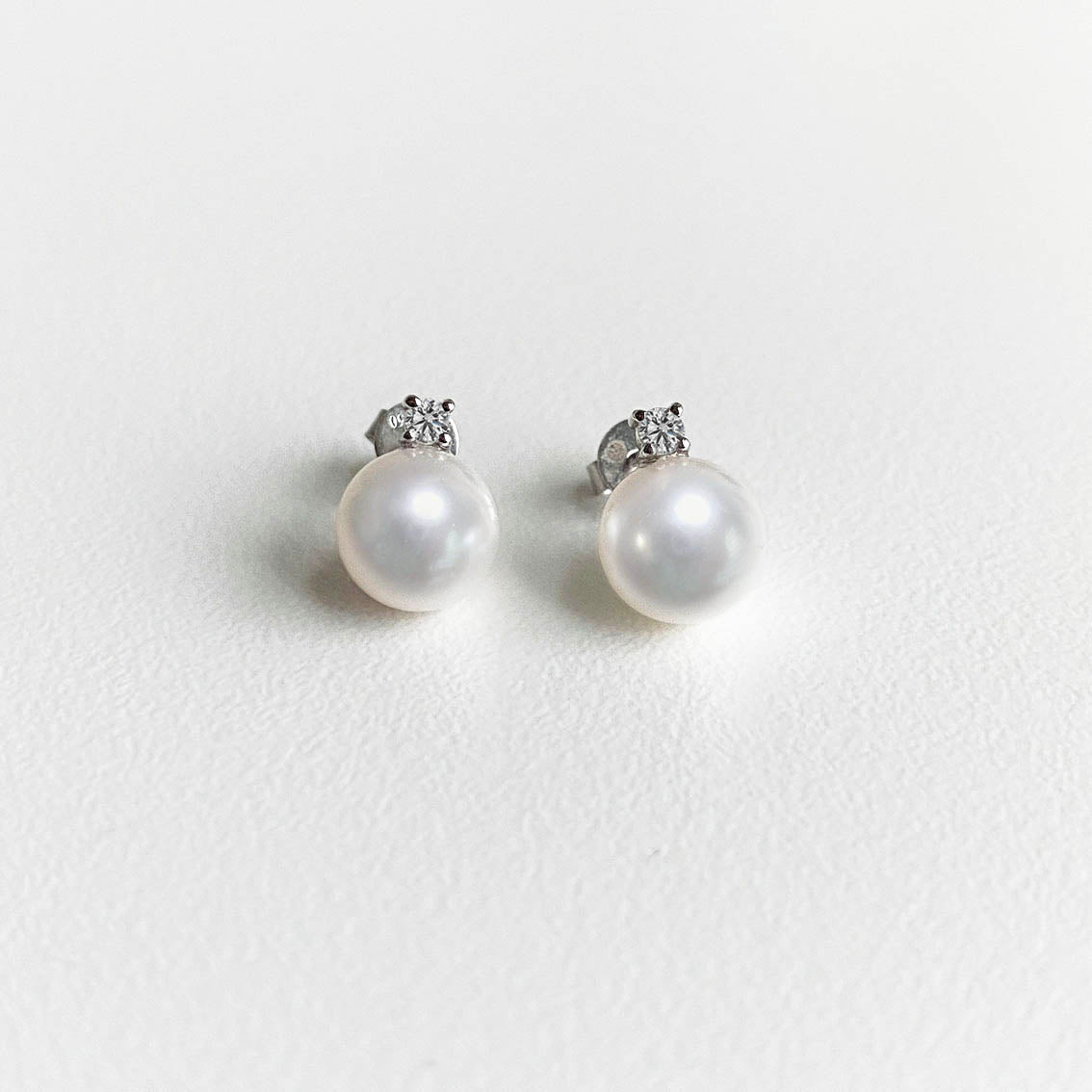 akoya pearl diamond earrings 18k white gold