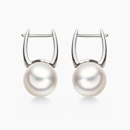 akoya pearl hoop earrings 18k white gold