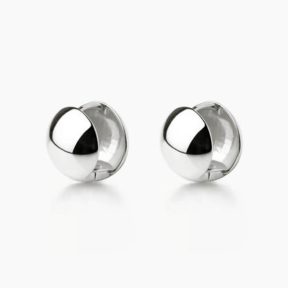 ball earrings 18k white gold plated sterling silver