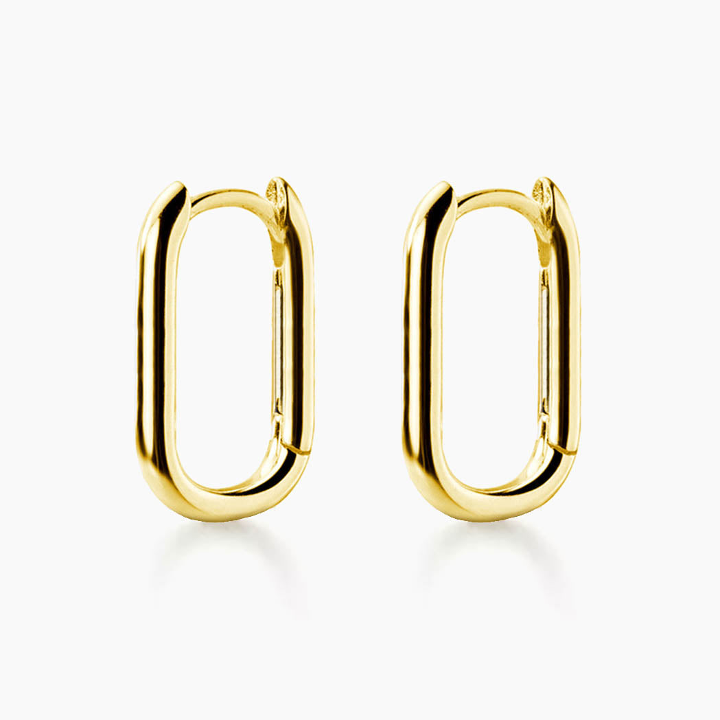 jullie big oval earrings in 18k gold plated silver