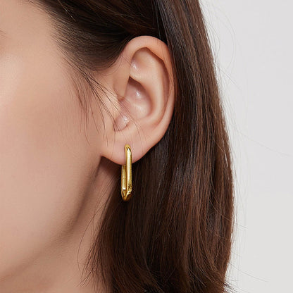 Jullie Big Oval Earrings in 18K Gold Plated Sterling Silver