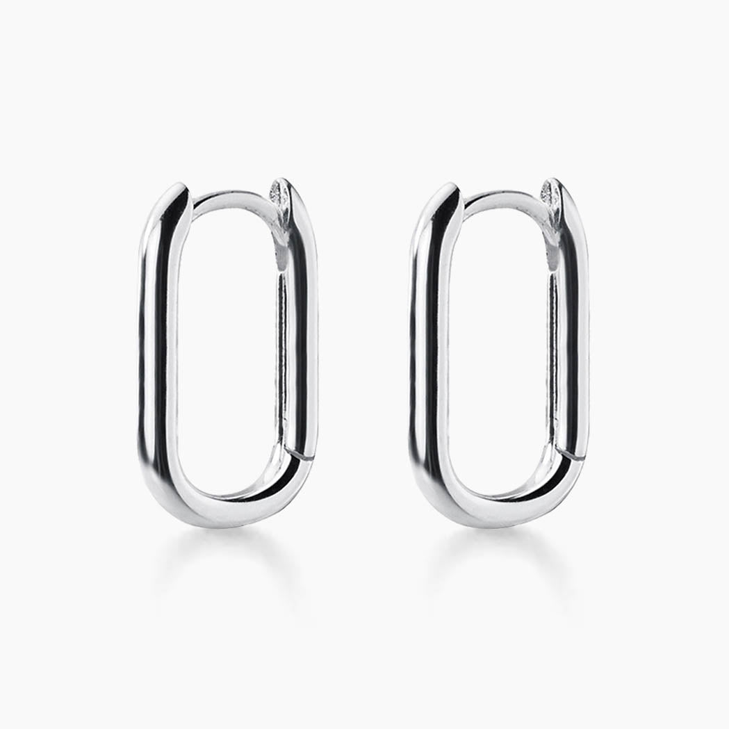 big oval earrings 18k white gold plated sterling silver