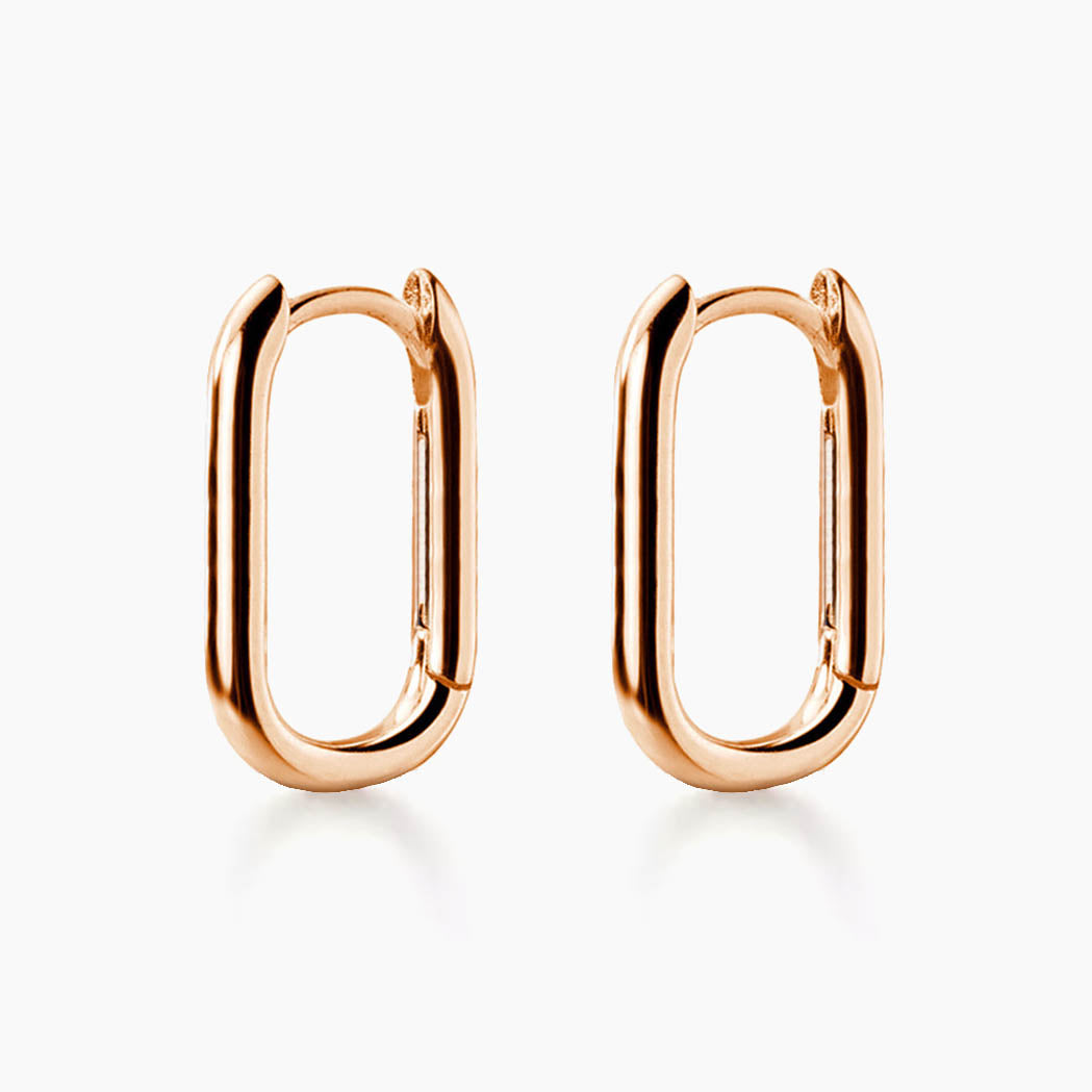 jullie big oval earrings in rose gold plated silver