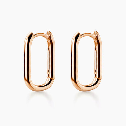 jullie big oval earrings in rose gold plated silver