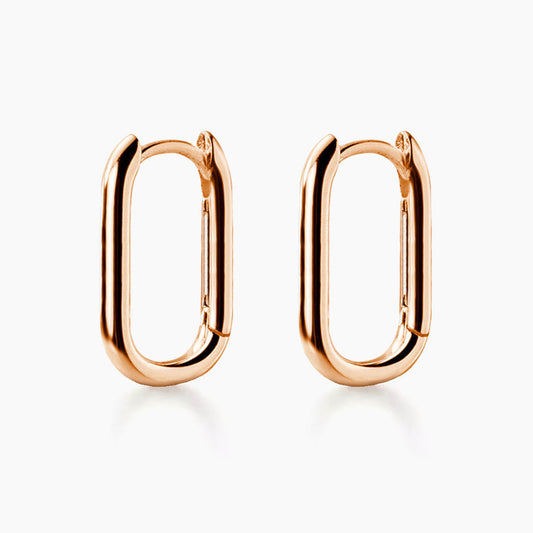 jullie big oval earrings in rose gold plated silver