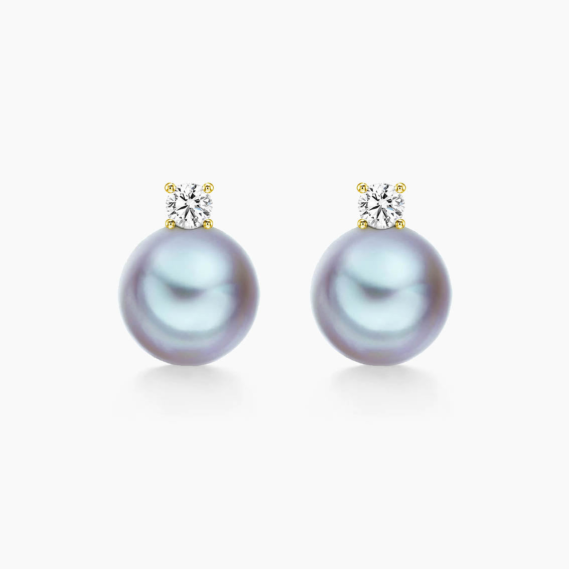 blue akoya pearl diamond earrings 18k gold