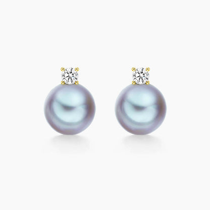 blue akoya pearl diamond earrings 18k gold