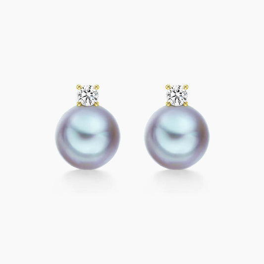 blue akoya pearl diamond earrings 18k gold