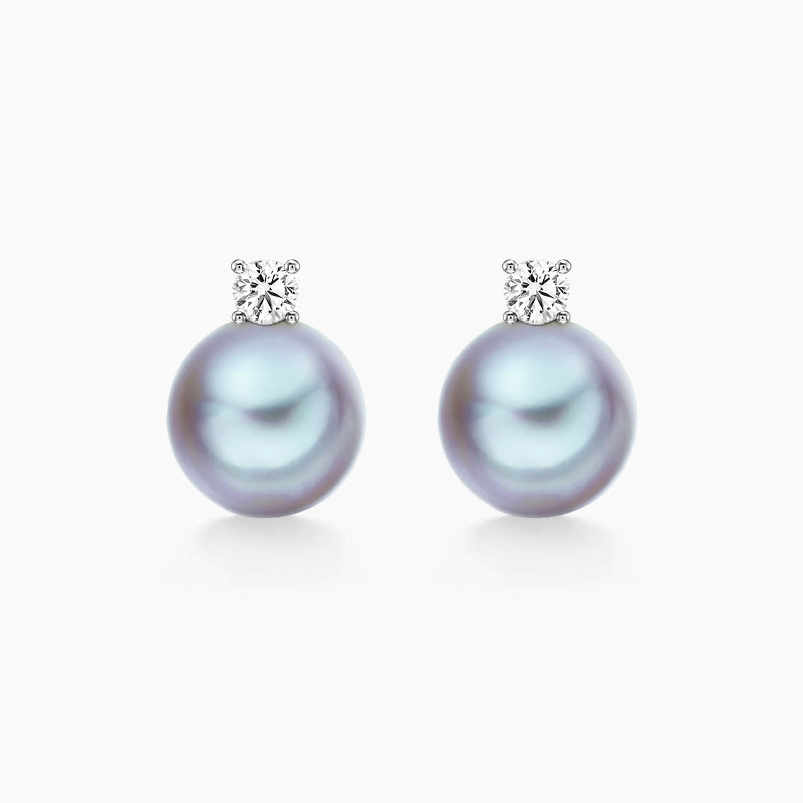 blue akoya pearl diamond earrings 18k white gold