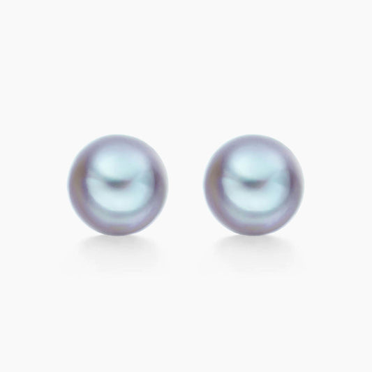 blue akoya pearl diamond earrings 18k white gold