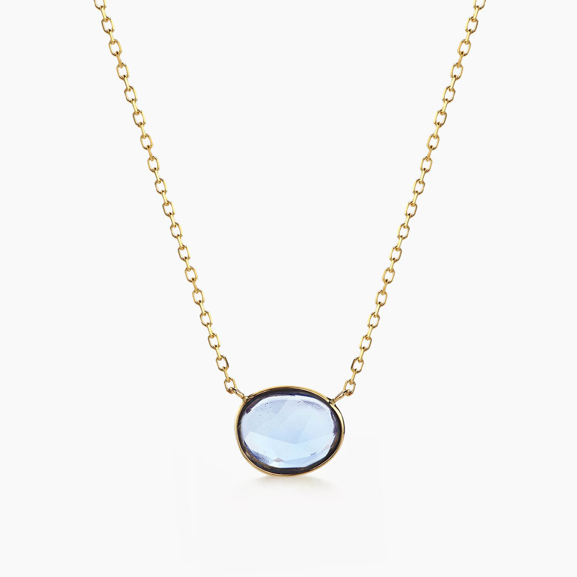 Love More Blue Sapphire Necklace in 18K Gold